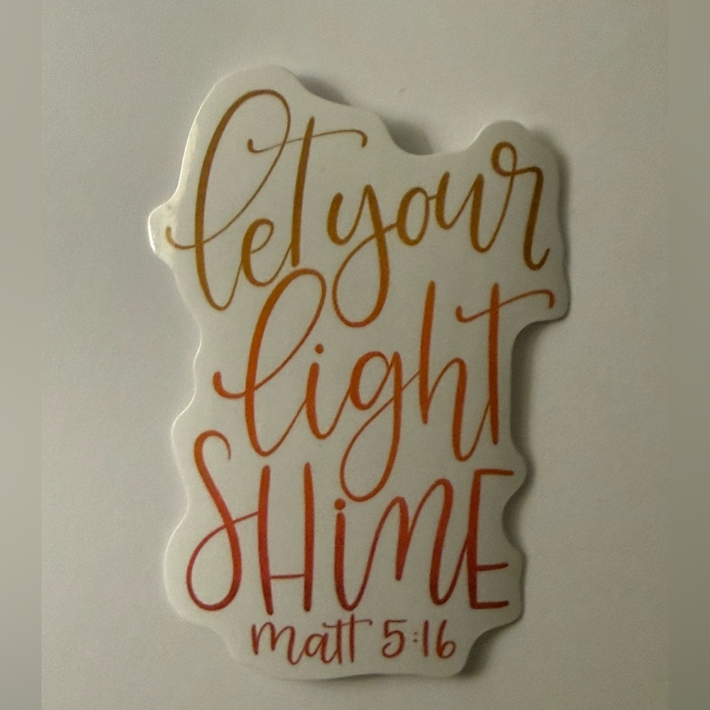 ⚪️Matthew 5:16 Let Your Light Shine” Bible Verse Biblical Vinyl Sticker Decal